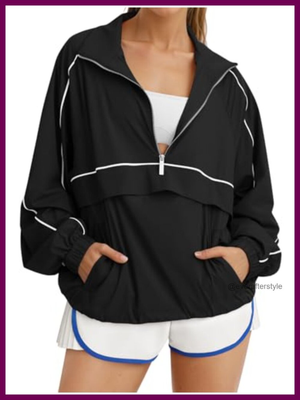 Quarter Zip Pullover Women UPF 50+ Lightweight Windbreaker Running Jacket